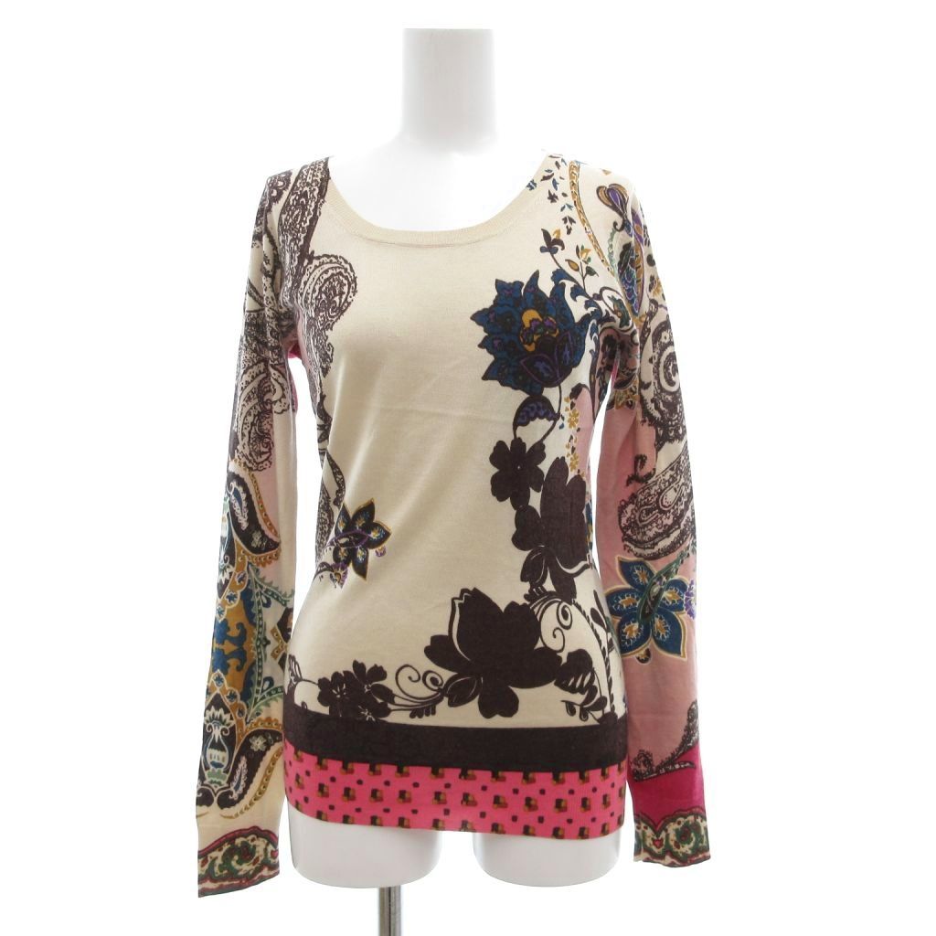 エトロ ETRO カシシルニット カットソー ペイズリー柄 カシミヤ シルク