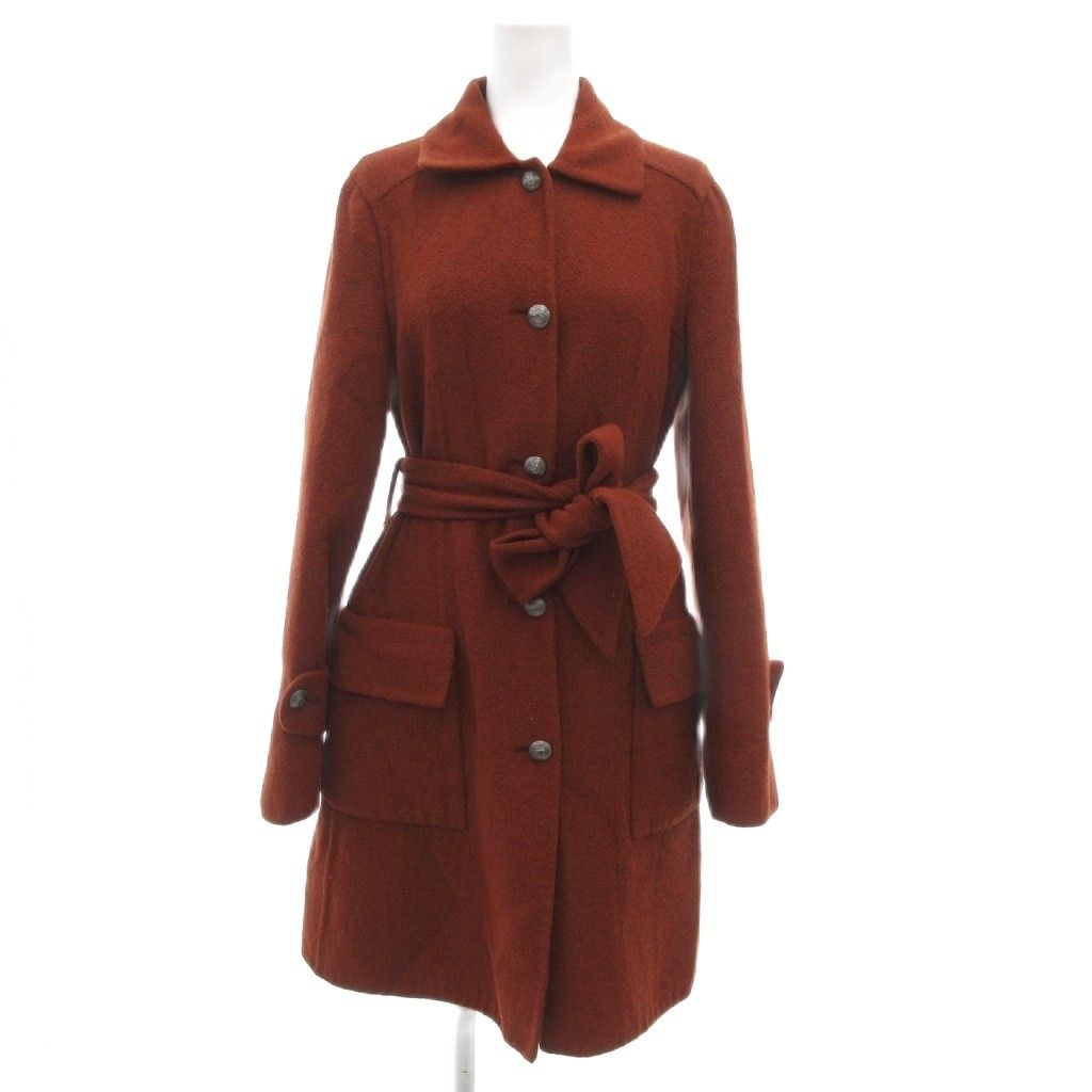 サルヴァトーレフェラガモ　モヘア　アルパカ　ウールコート　イタリア　高級　レッド サルヴァトーレフェラガモ Salvatore Ferragamo ステンカラーコート