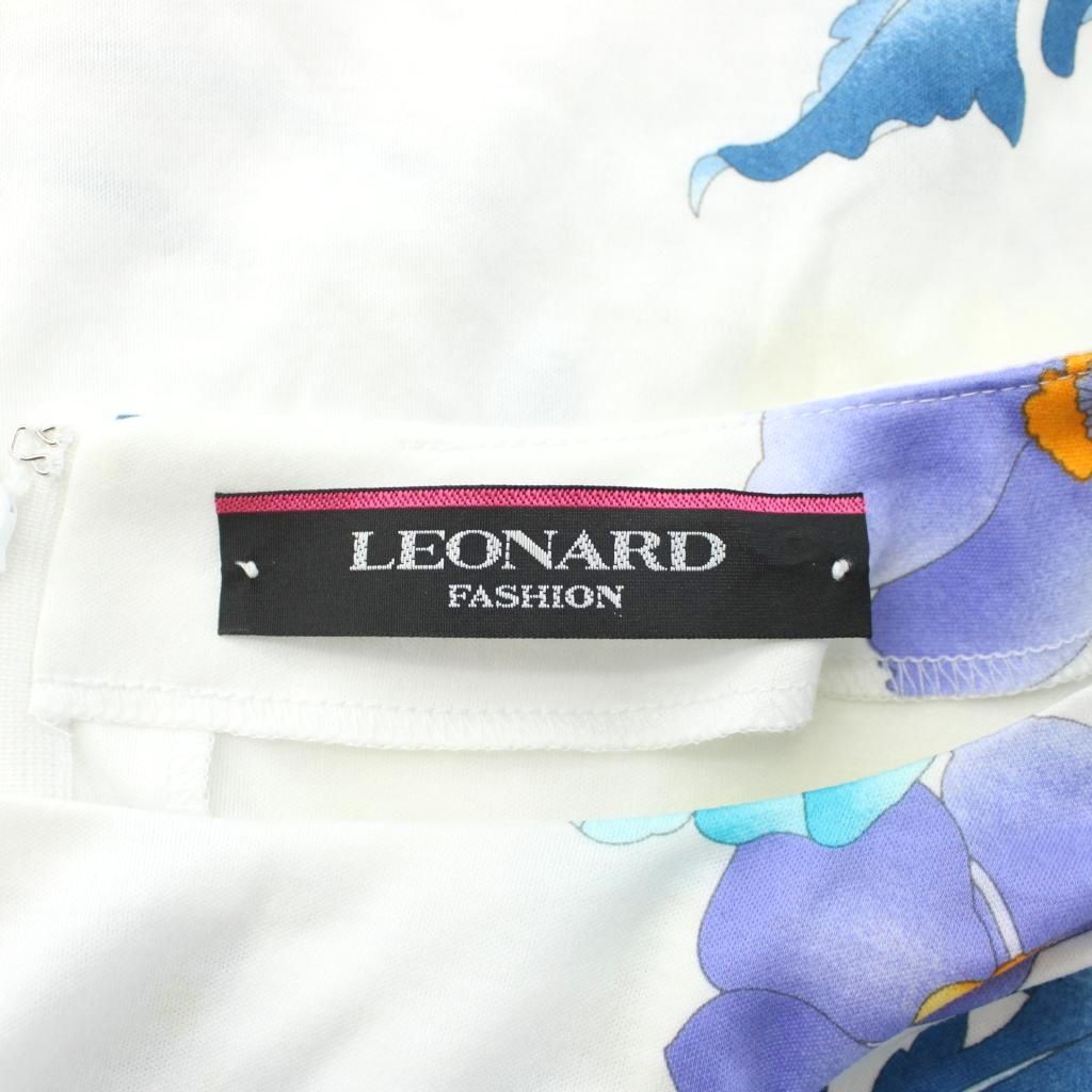 レオナール LEONARD カットソー 半袖 40 白 ホワイト マルチカラー 花