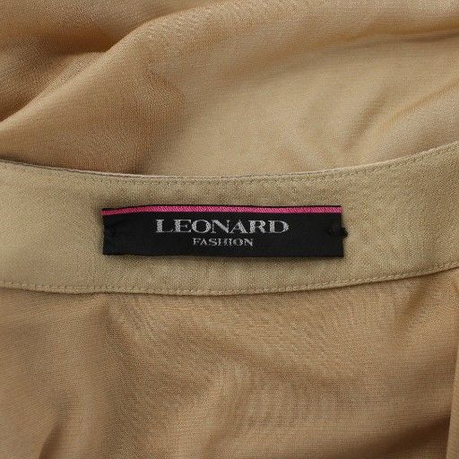 レオナール LEONARD カンカン カーディガン ケープ シアー ロゴ ライン