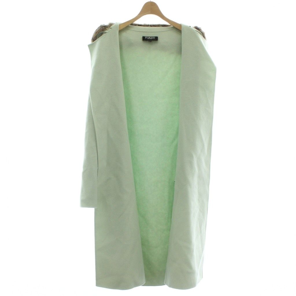 フォクシー FOXEY チンチラファー付カシミヤコート チェスターコート