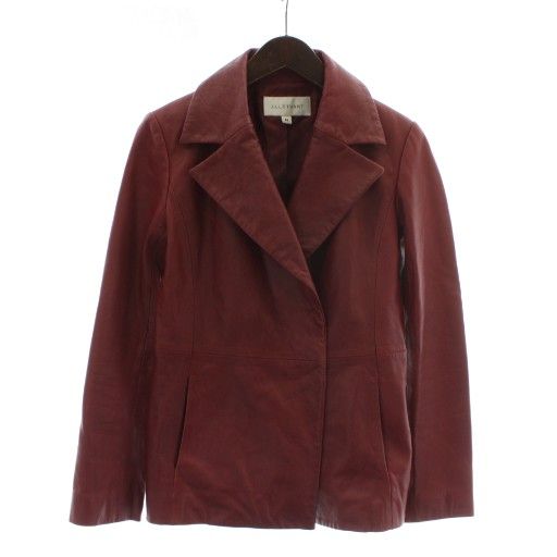 ジルスチュアート JILL STUART テーラードジャケット 羊革 レザー M 赤