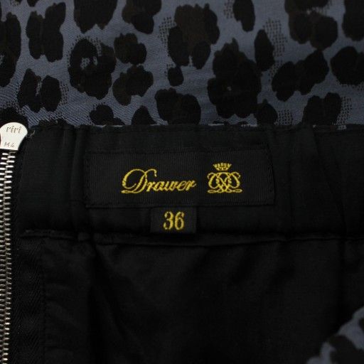 ドゥロワー Drawer タイトスカート 絹 シルク 36 紫 パープル 黒