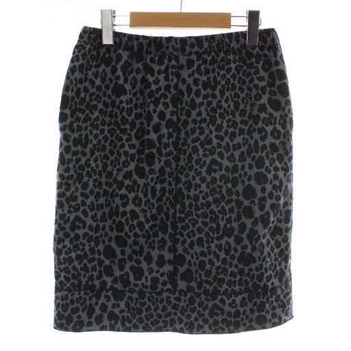 ドゥロワー Drawer タイトスカート 絹 シルク 36 紫 パープル 黒