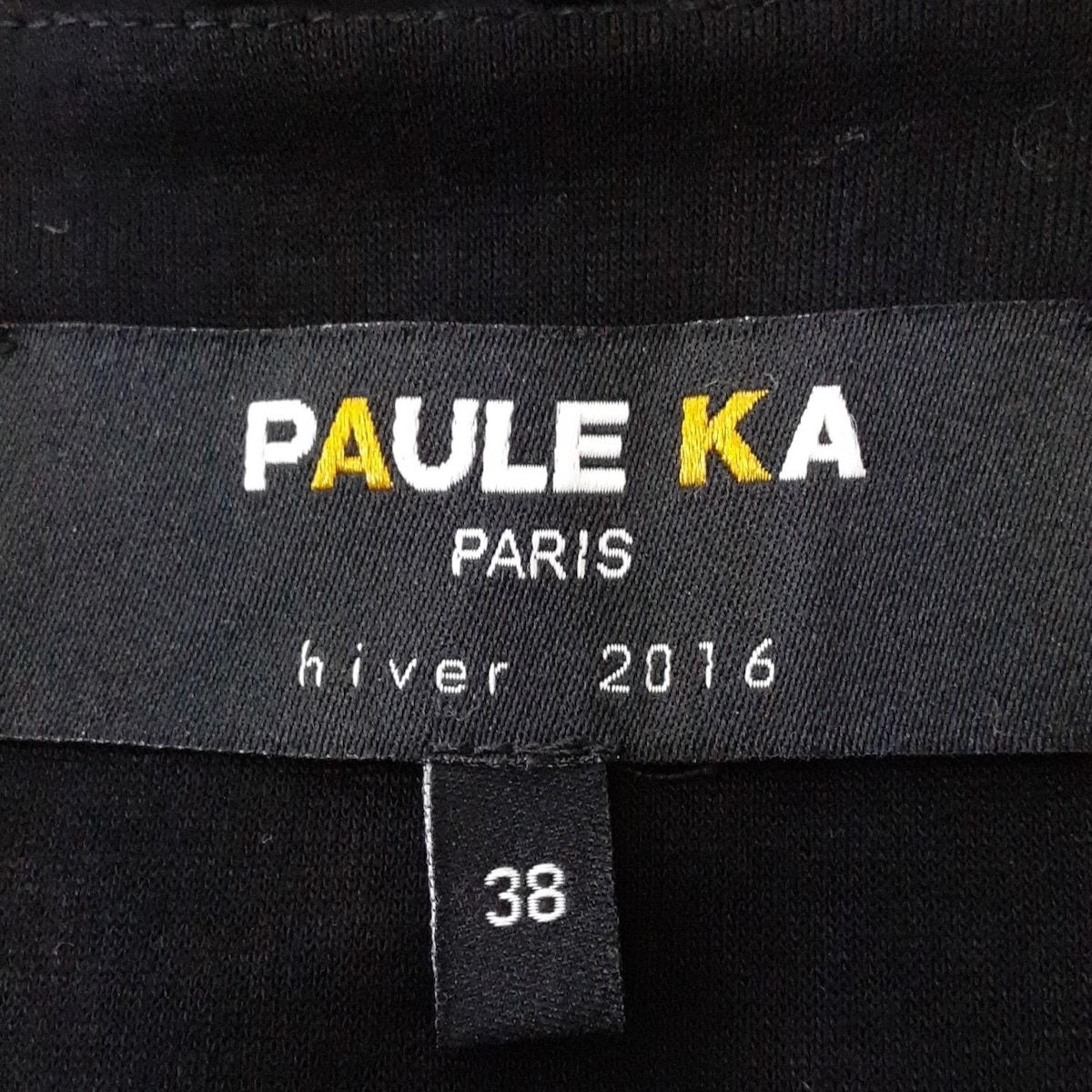 ポールカ　PAULE KA　刺繍ワンピース　M size 38サイズ総柄刺繍美品 PAULEKA(ポールカ) ワンピース サイズ38 M レディース美品 - 黒×白 V