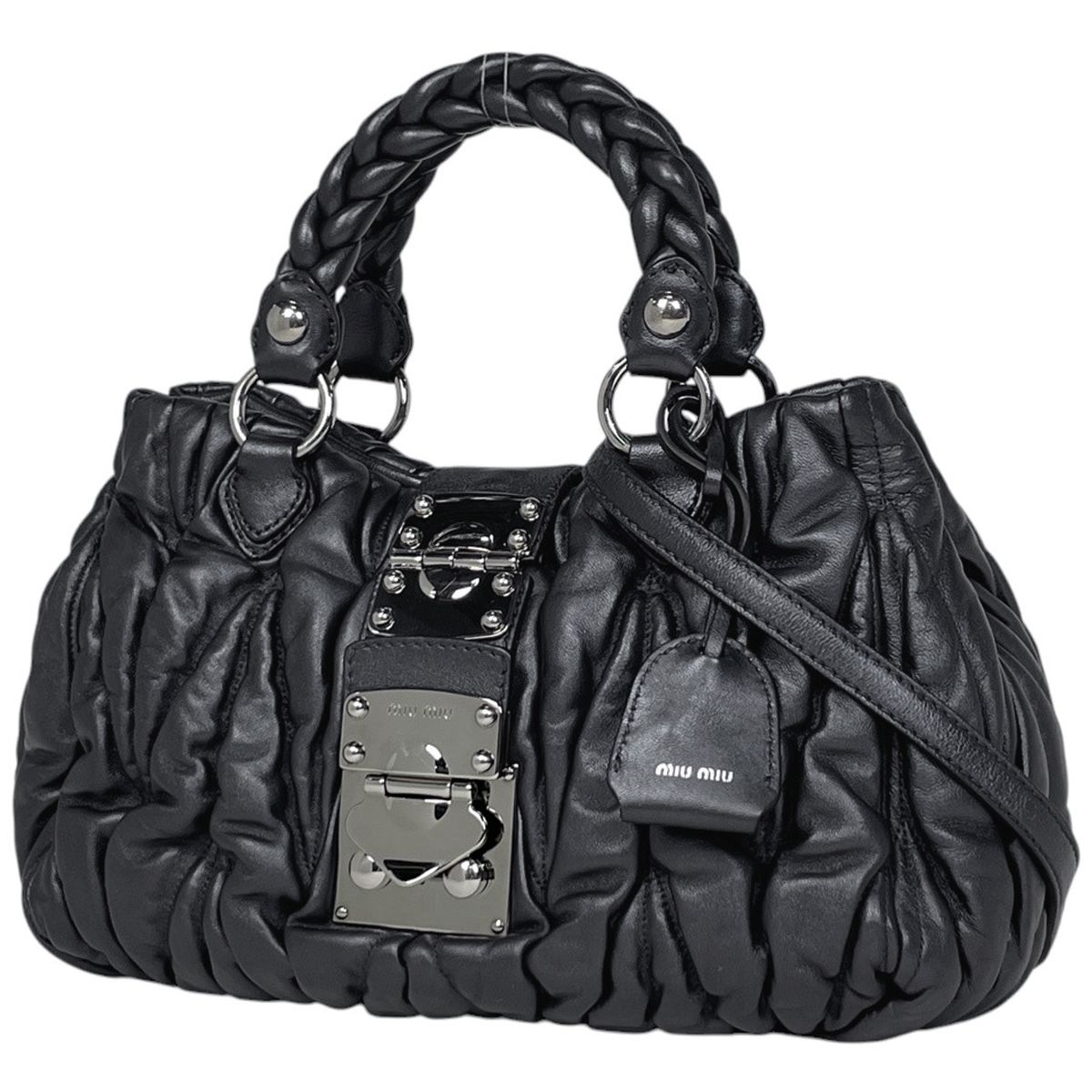 ミュウ ミュウ Miu Miu マテラッセ ハンドバッグ 2WAY ショルダー 