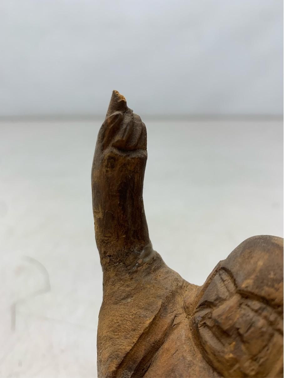 骨董 布袋様 木彫人形 天然木 縁起物 七福神 レトロ ヴィンテージ雑貨