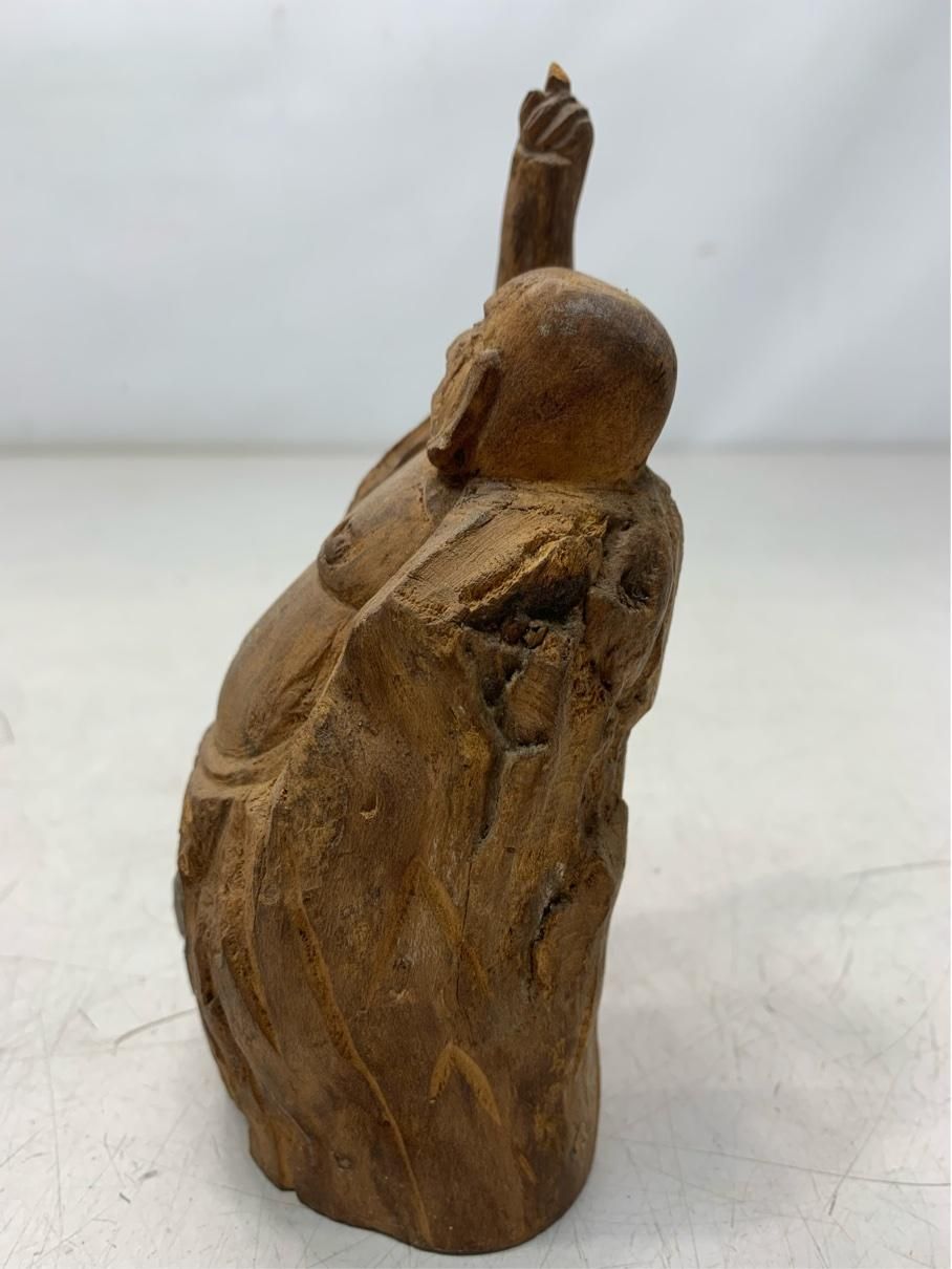 骨董 布袋様 木彫人形 天然木 縁起物 七福神 レトロ ヴィンテージ雑貨