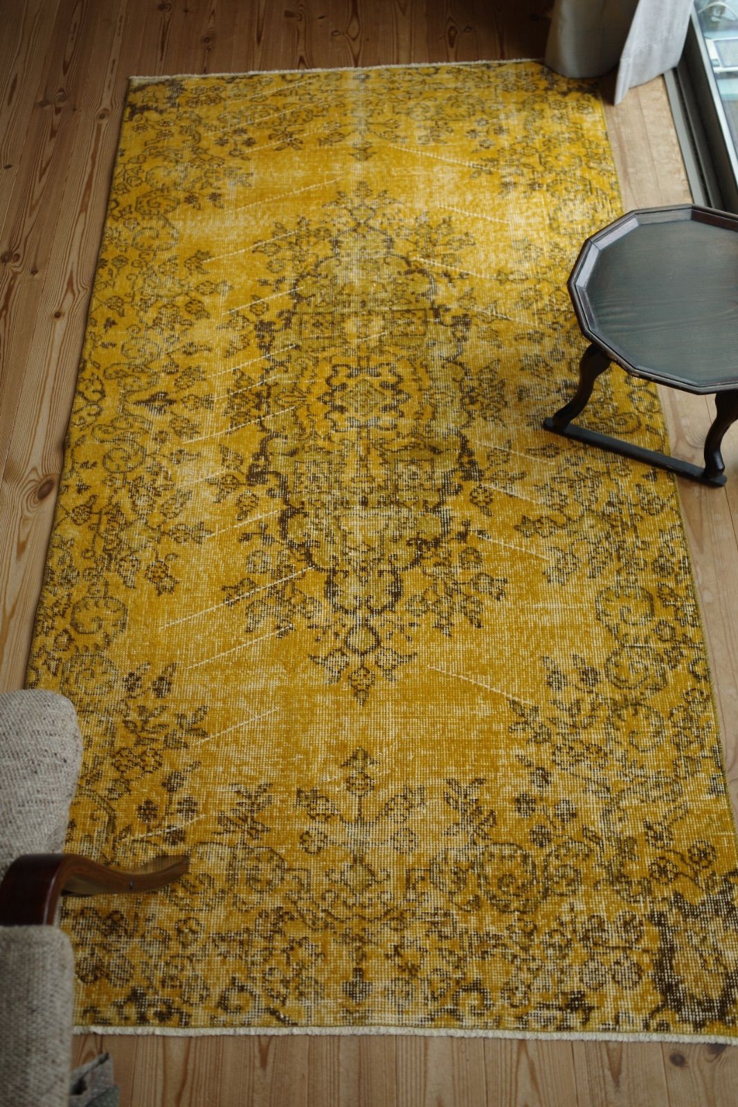 トルコ ヴィンテージラグ イエローオーバーダイ - メルカリ