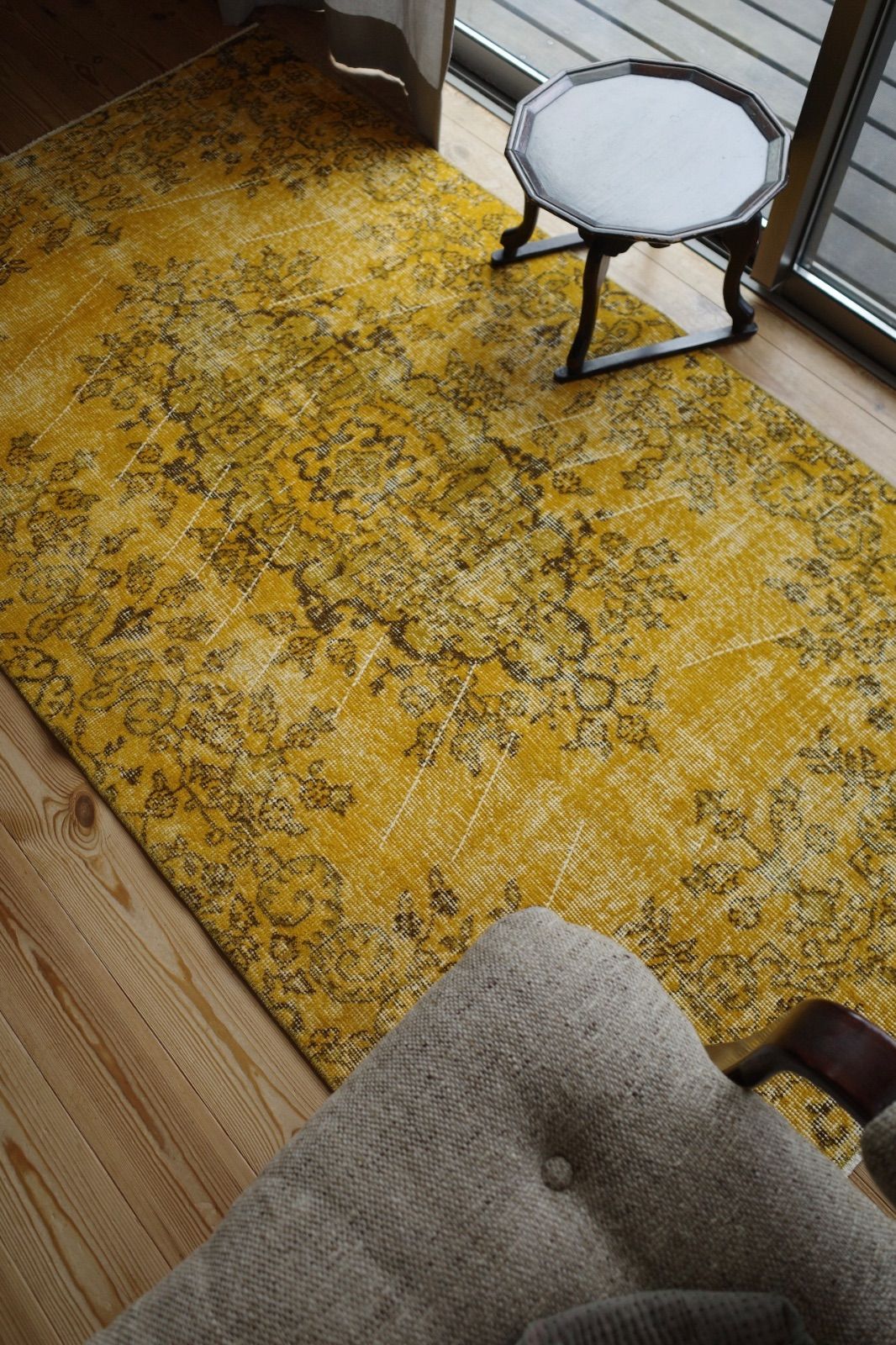 トルコ ヴィンテージラグ イエローオーバーダイ - メルカリ