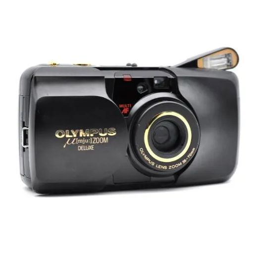 【完動品】OLYMPUS μ ZOOM DELUXE フィルムカメラ 動作OK】OLYMPUS μ[mju:] ZOOM DELUXE ブラック コンパクトフィルム
