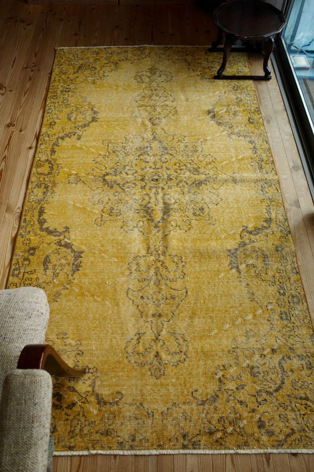 トルコ ヴィンテージラグ イエローオーバーダイ - メルカリ