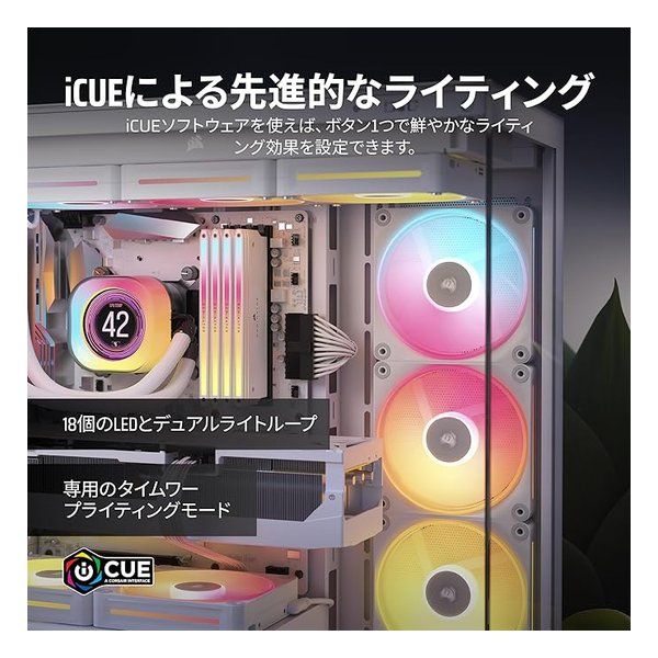 CORSAIR  コルセア iCUE LINK LX140-R RGB WHITE Dual Reverse Fans Starter Kit CO-9051056-WW (2654426)