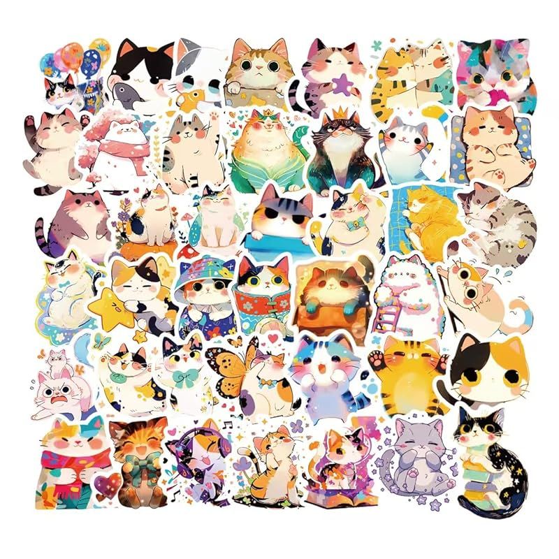 PVC材質、防水、50-100枚セット、シールセット、キャラクターシール