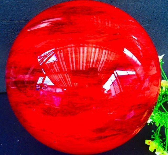 絶品超綺麗K9赤水晶丸玉☆超巨大9.68kg☆237mm台座付tk6546