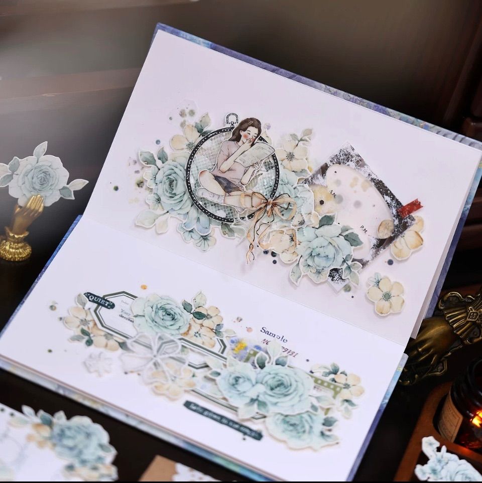 贝壳光 5.5cm×6m 120cm/loop 晴空 海外マスキングテープ 海外マステ 花