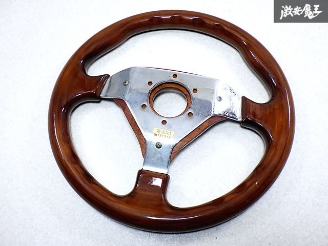 ☆曲がり無し☆ 社外品 汎用 ウッド ステアリング ハンドル 3本