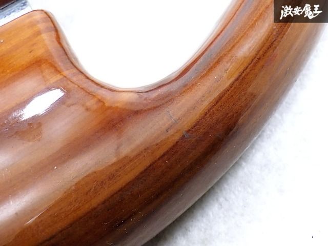 ☆曲がり無し☆ 社外品 汎用 ウッド ステアリング ハンドル 3本