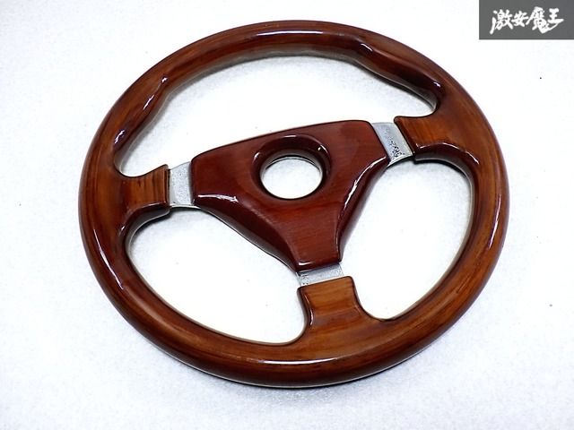 ☆曲がり無し☆ 社外品 汎用 ウッド ステアリング ハンドル 3本