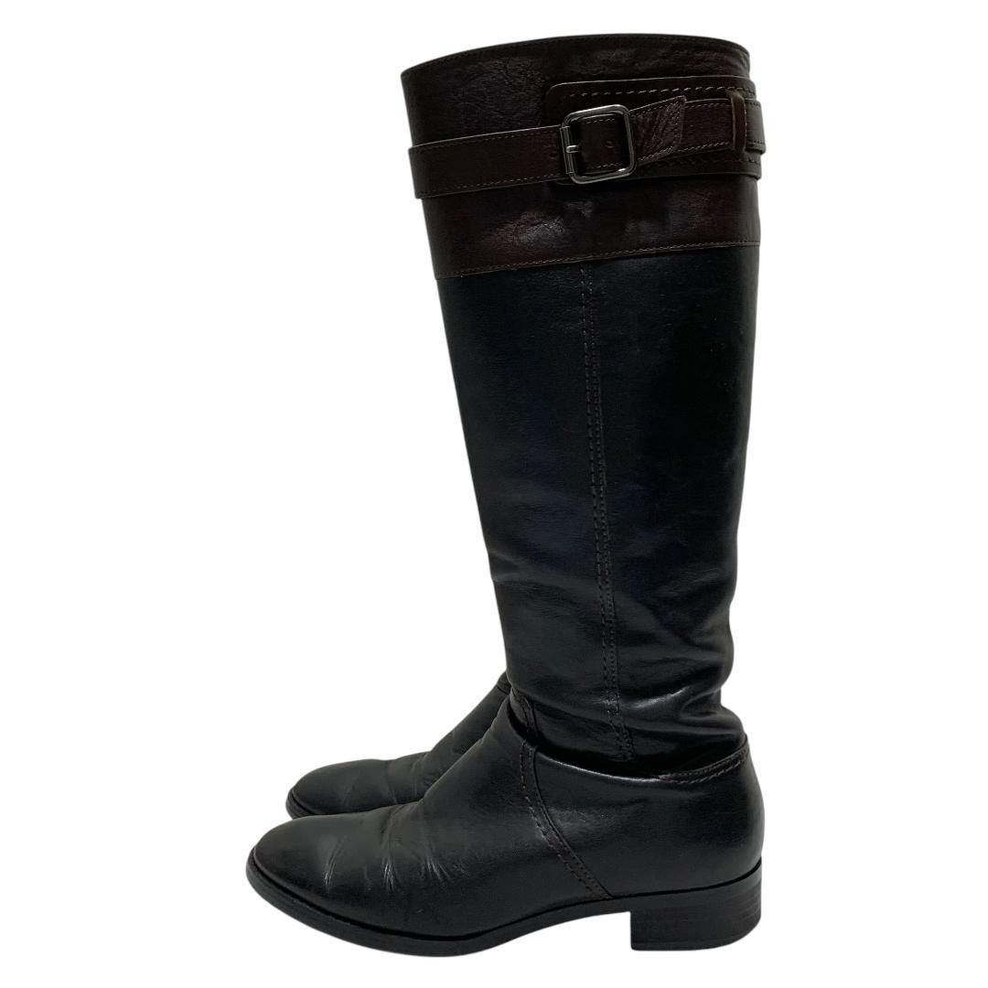 美品】ダイアナ (22.5) ロングブーツ サイドジップ バイカラー 本革