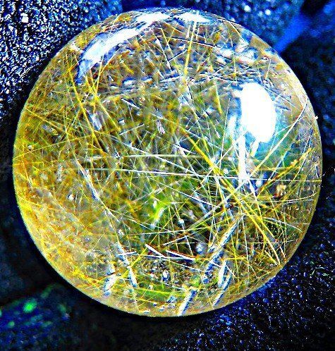 超金運上昇☆天然水晶☆ルチルクォーツ ☆台付き☆丸玉30mm☆tk2868