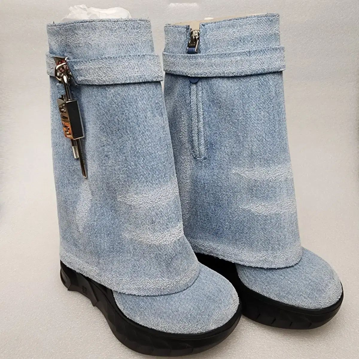 ジバンシィ シャーク ロック デニム アンクル ブーツ (37/230 235mm