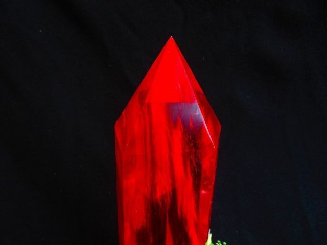 天然赤水晶六角柱 ☆超綺麗K9赤水晶六角柱☆超巨大3.177kg高350mm台座付き☆〇