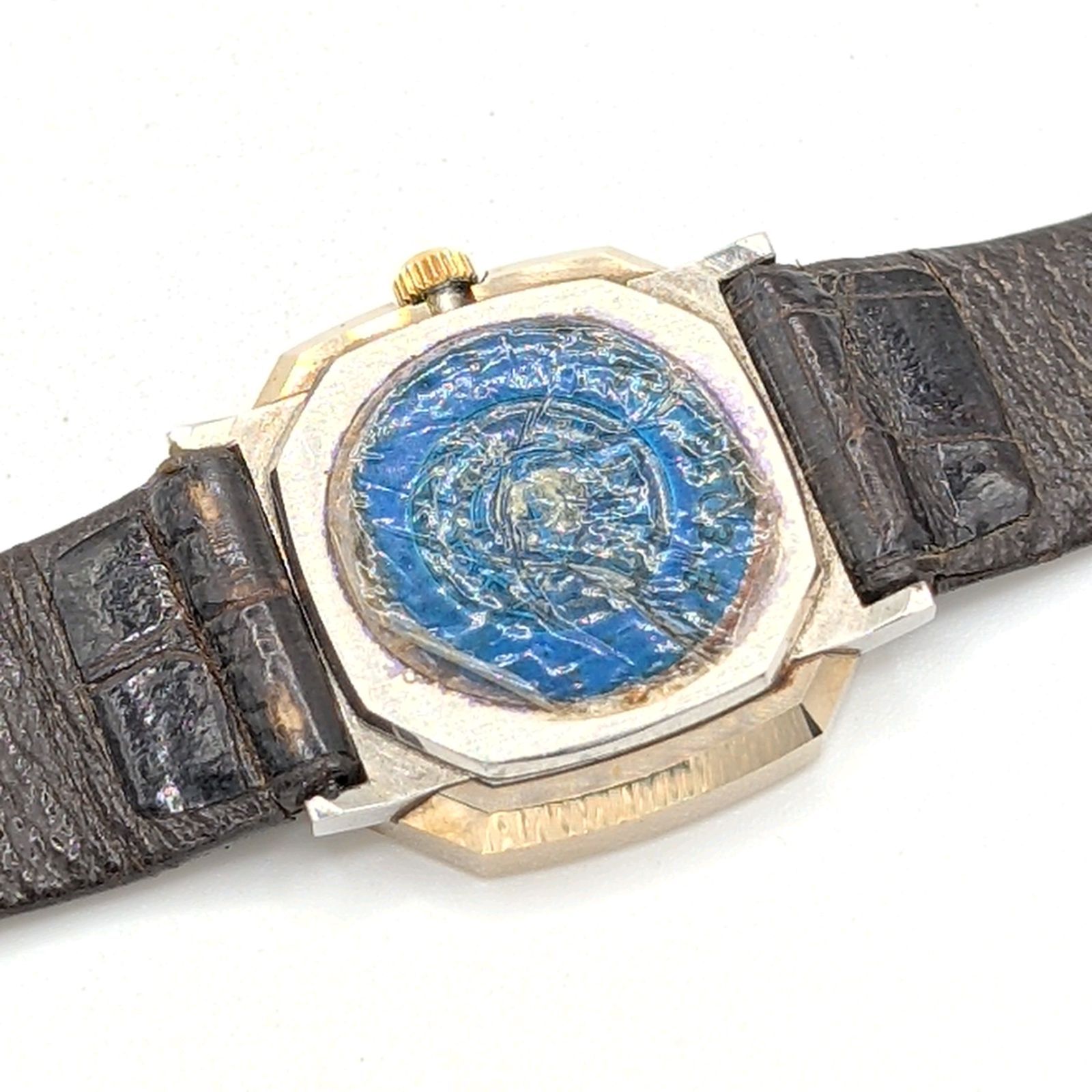 RADO Diastar Watch Quarts Ladies Square Silver Gold White dial Y2K