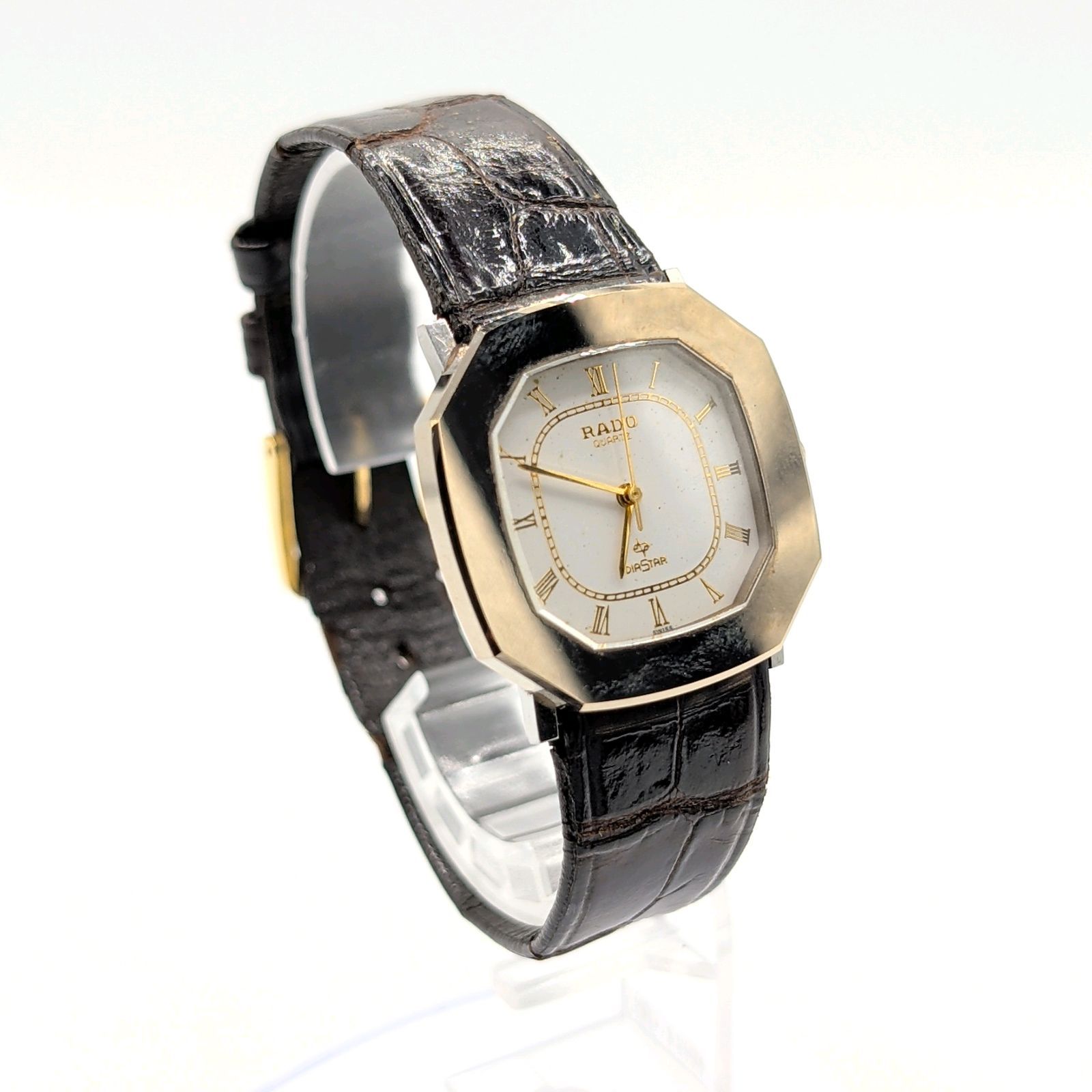 RADO Diastar Watch Quarts Ladies Square Silver Gold White dial Y2K