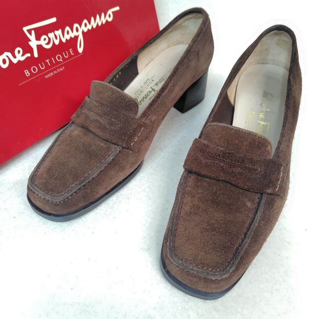 Salvatore Ferragamo フェラガモ コインローファー 5D 22cm スエード