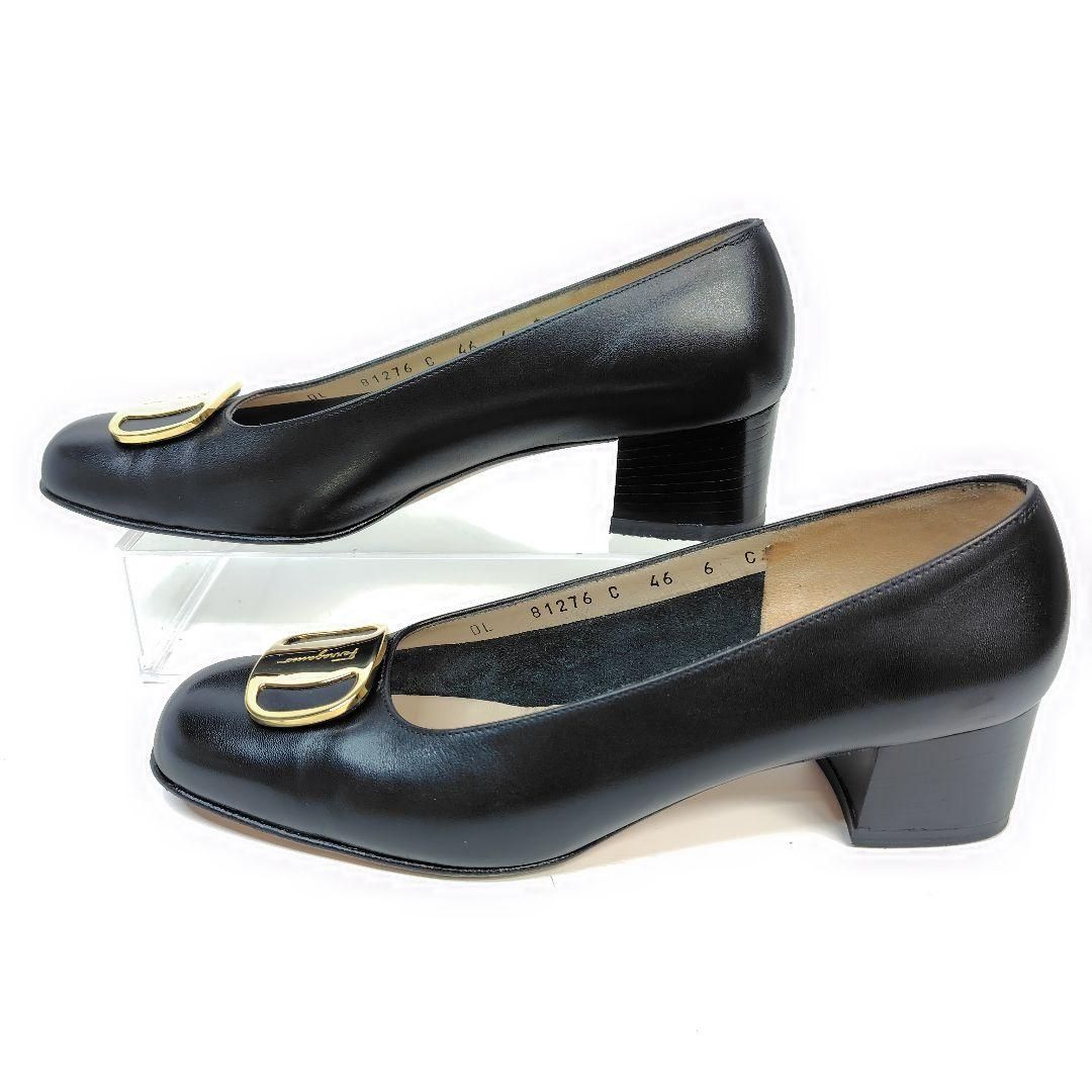 ☆美品☆Salvatore Ferragamo フェラガモ パンプス 6C チャンキー