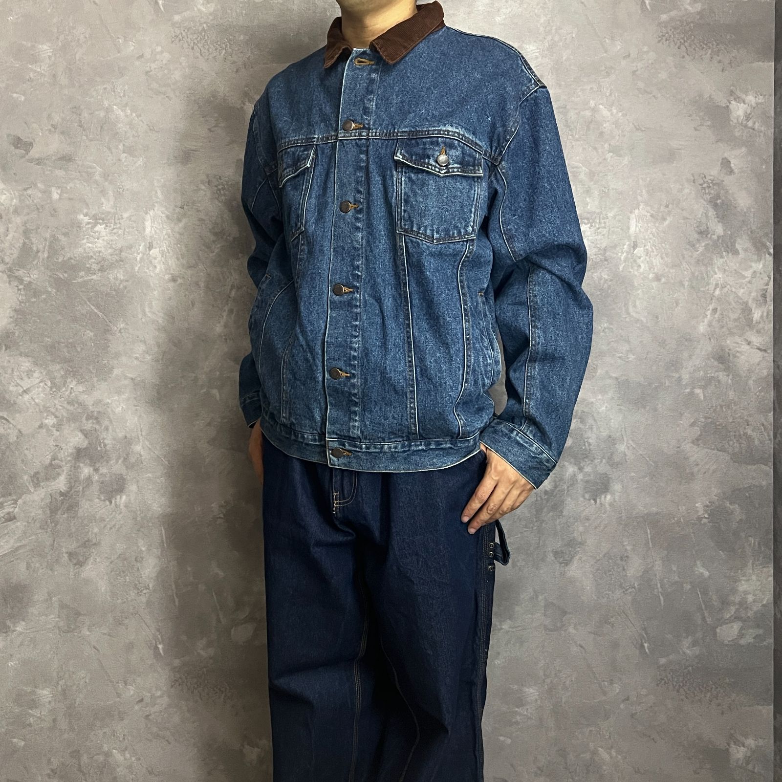 00s Wrangler デニムジャケット 襟コーデュロイ 濃紺 サイズL - メルカリ