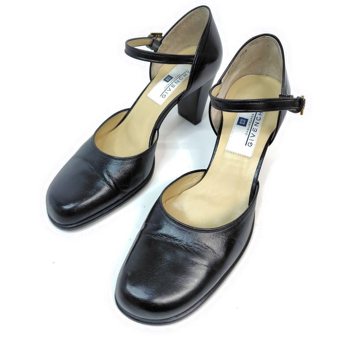ジバンシー パンプス GIVENCHY ジバンシー パンプス 36.5 アンクルストラップ セパレート 黒