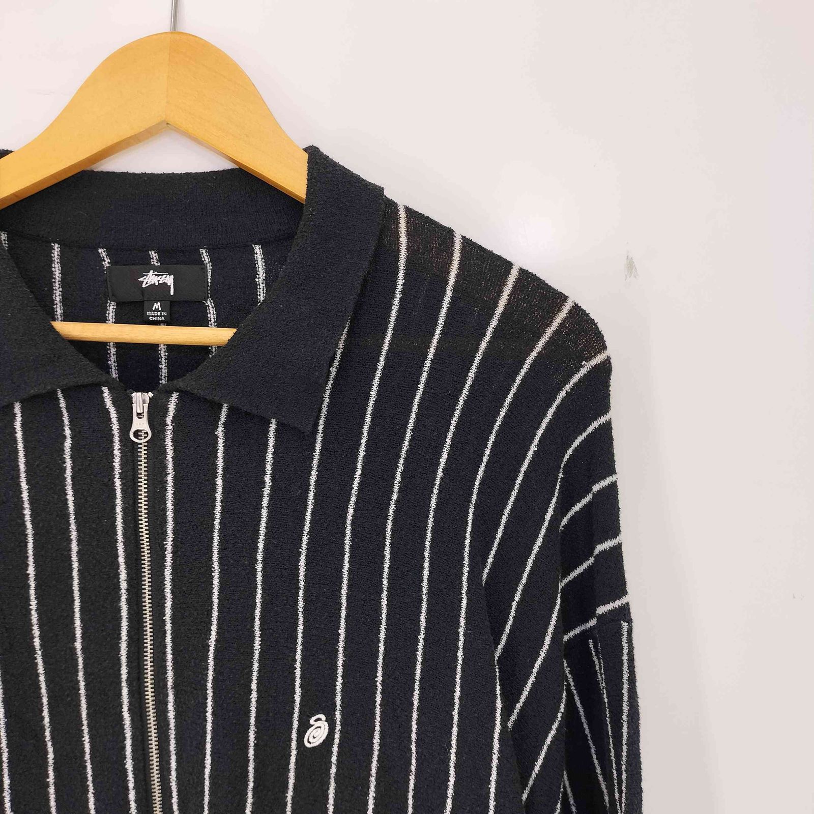 トップス Stussy LIGHT WEIGHT LS ZIP POLO black 中古・古着通販】stussy (ステューシー) LIGHT WEIGHT LS ZIP POLO