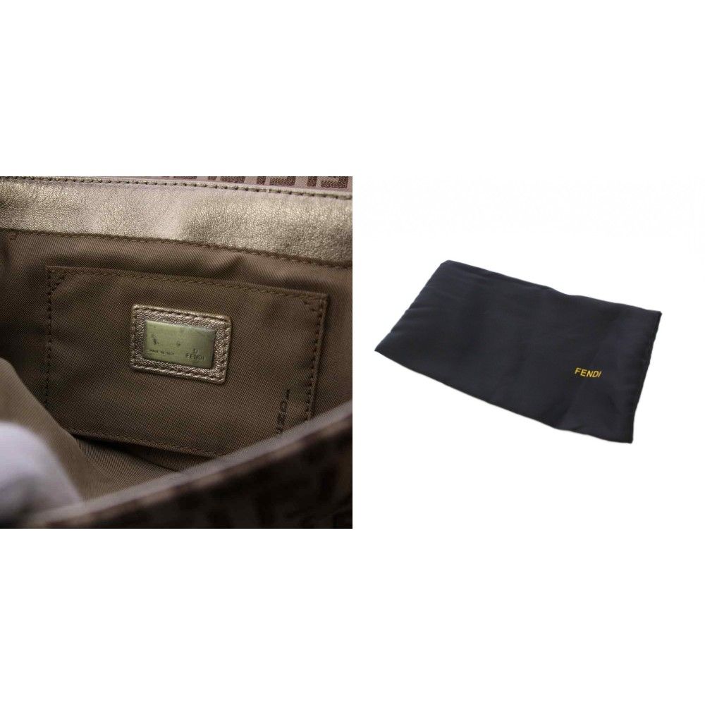 フェンディ FENDI ズッキーノ ハンドバッグ キャンバス レザー
