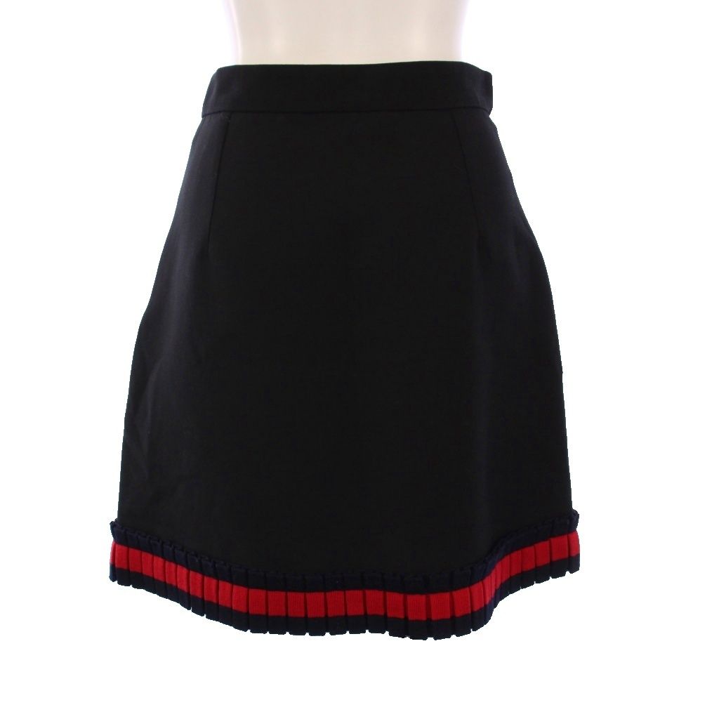 【美品】グッチ GUCCI シェリーライン ニットスカート ひざ丈 ツイード GUCCI ツイードスカート ニットスカート エンブロイダリー シェリーライン