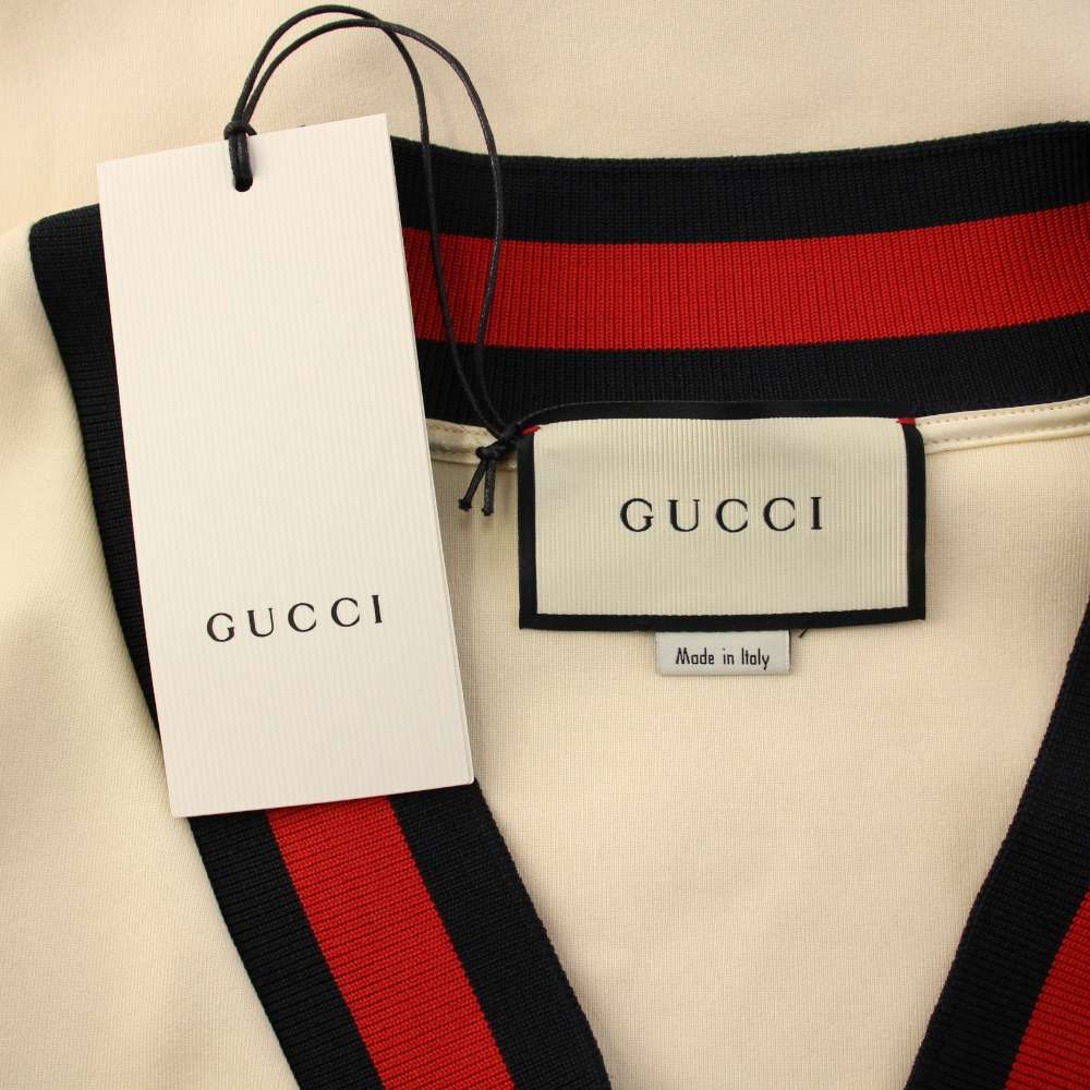 GUCCI グッチ/GUCCI スウエットワンピース グッチ GUCCI タグ付き Vネックウェブラインワンピース 七分袖 ひざ丈
