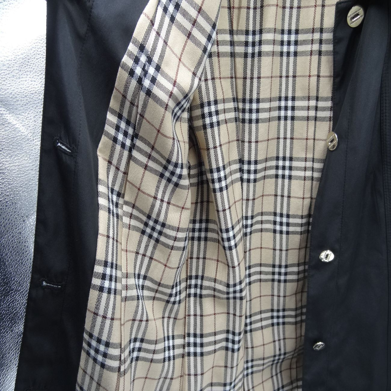 良い BURBERRY トレンチコート ノバチェック ブラック アウター ベルト