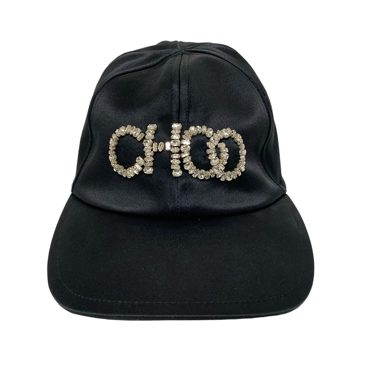 JIMMY CHOO(ジミーチュウ) キャップ - 黒 ラインストーン コットン