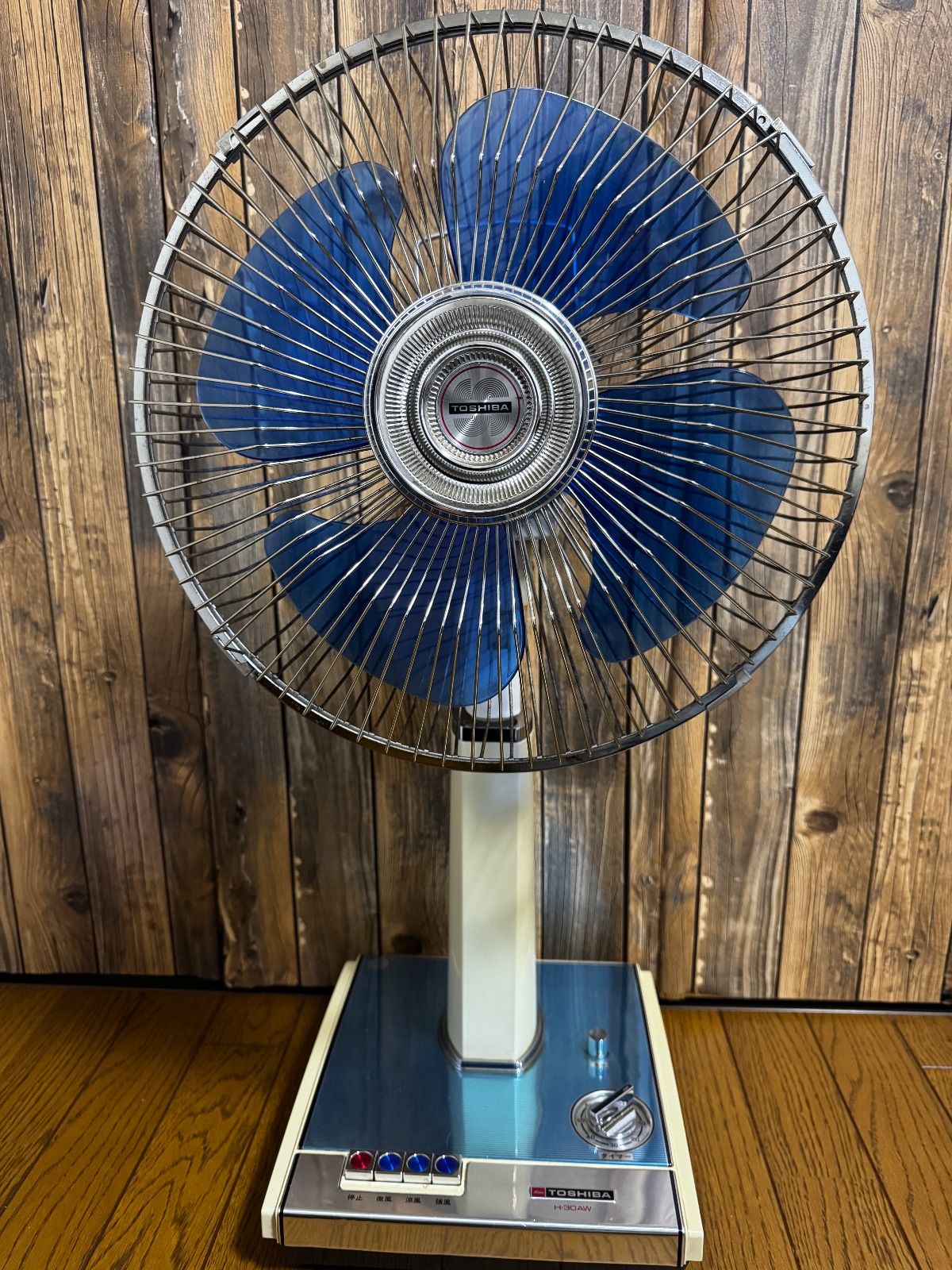 当時物 昭和レトロ 東芝 扇風機 水蓮 H-30AW ブルー 4枚羽 - メルカリ