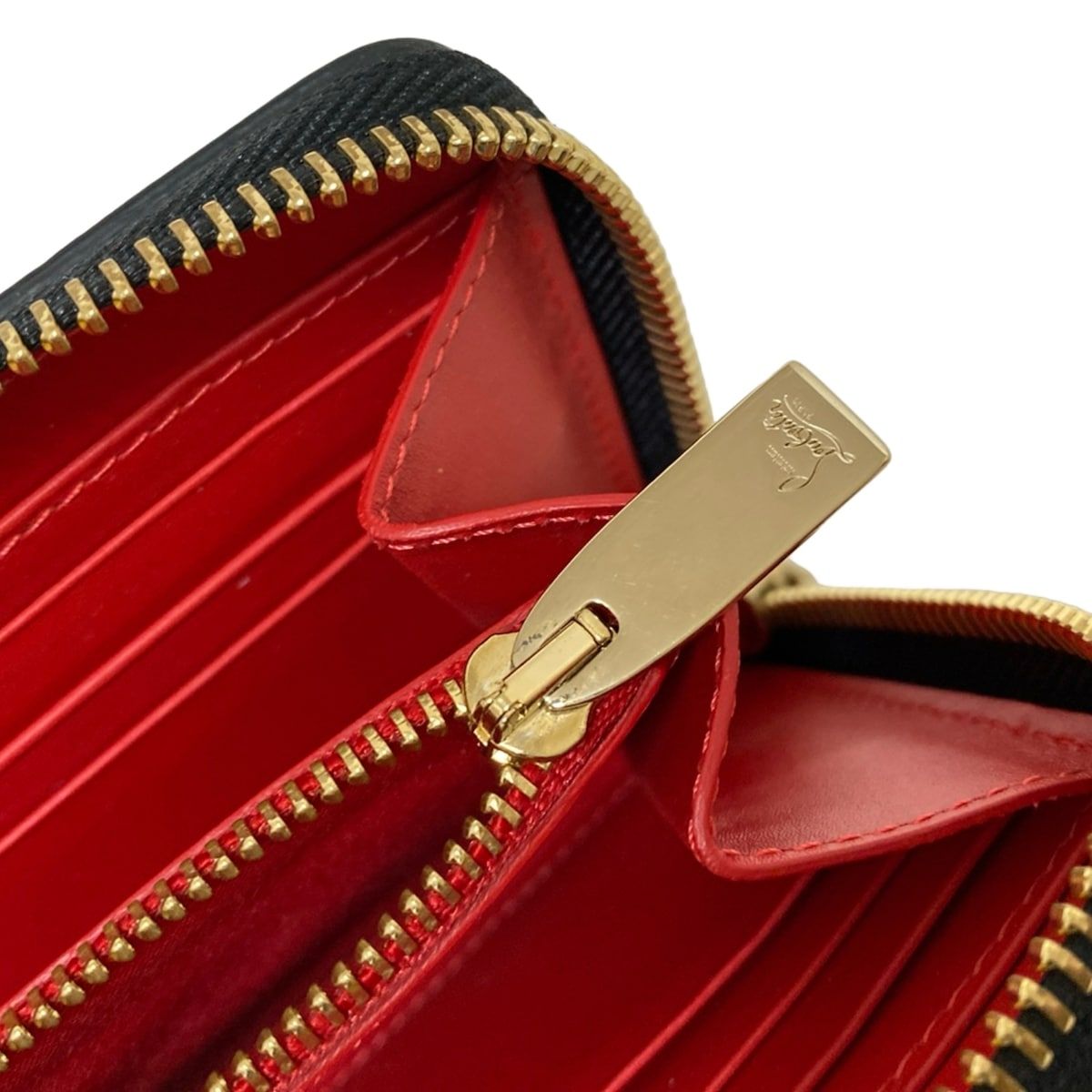 CHRISTIAN LOUBOUTIN(クリスチャンルブタン) 長財布 - ベージュ×黒