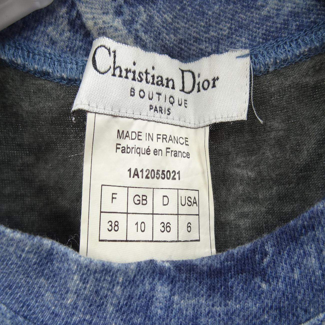 新品未使用　クリスチャンディオール　ガリアーノ　Tシャツ　デニム　Lサイズ　青 Dior ディオール ガリアーノ期 転写ビンテージデニム ブルー Tシャツ