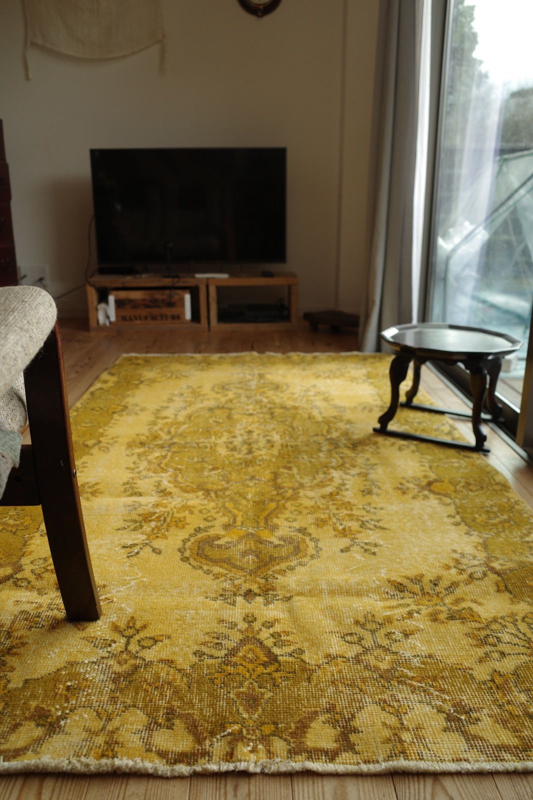 トルコ ヴィンテージラグ イエローオーバーダイ - メルカリ