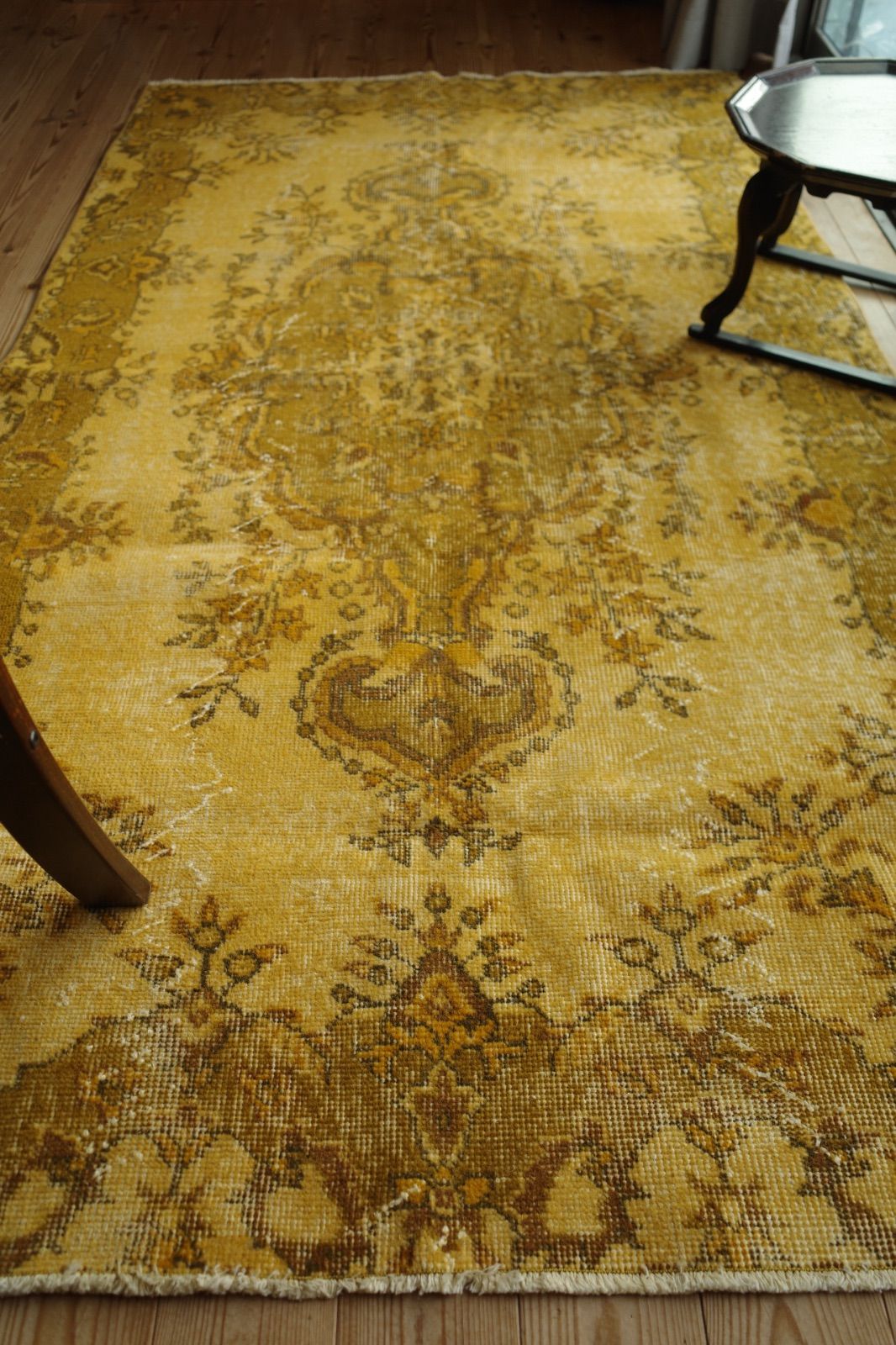 イエロー　ヴィンテージラグ　オーバーダイ　トルコラグ ヴィンテージ イエローオーバーダイ トルコラグ 302×186の通販サイト