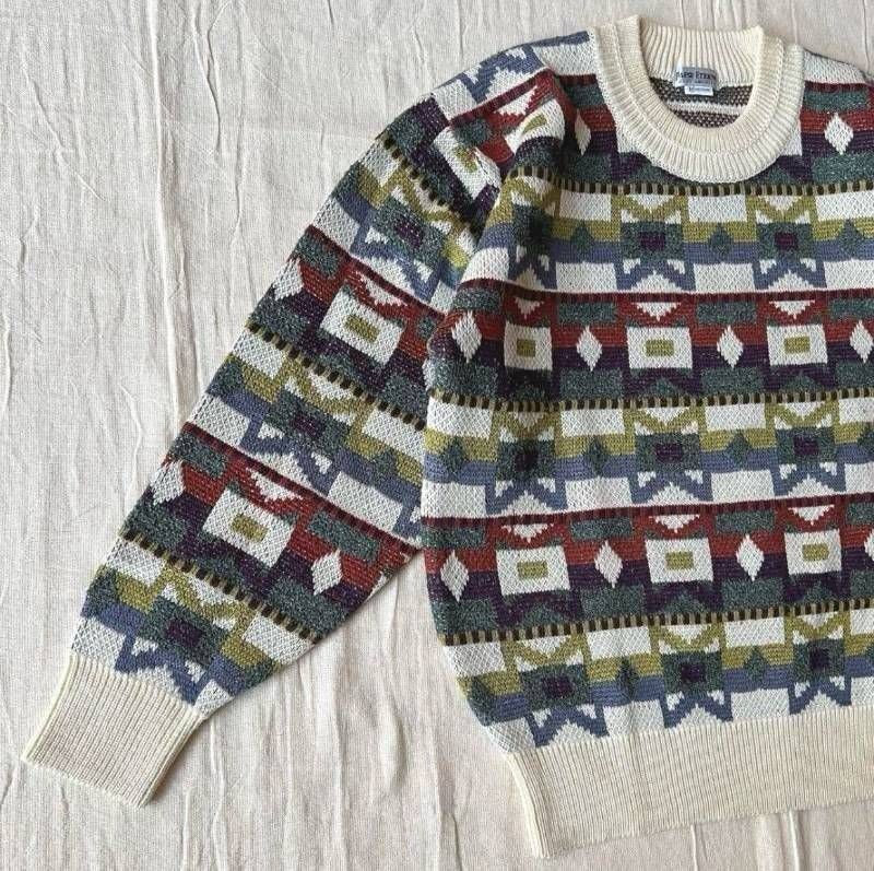 90s vintage ヴィンテージ古着 幾何学柄 ネイティブ柄 マルチカラー
