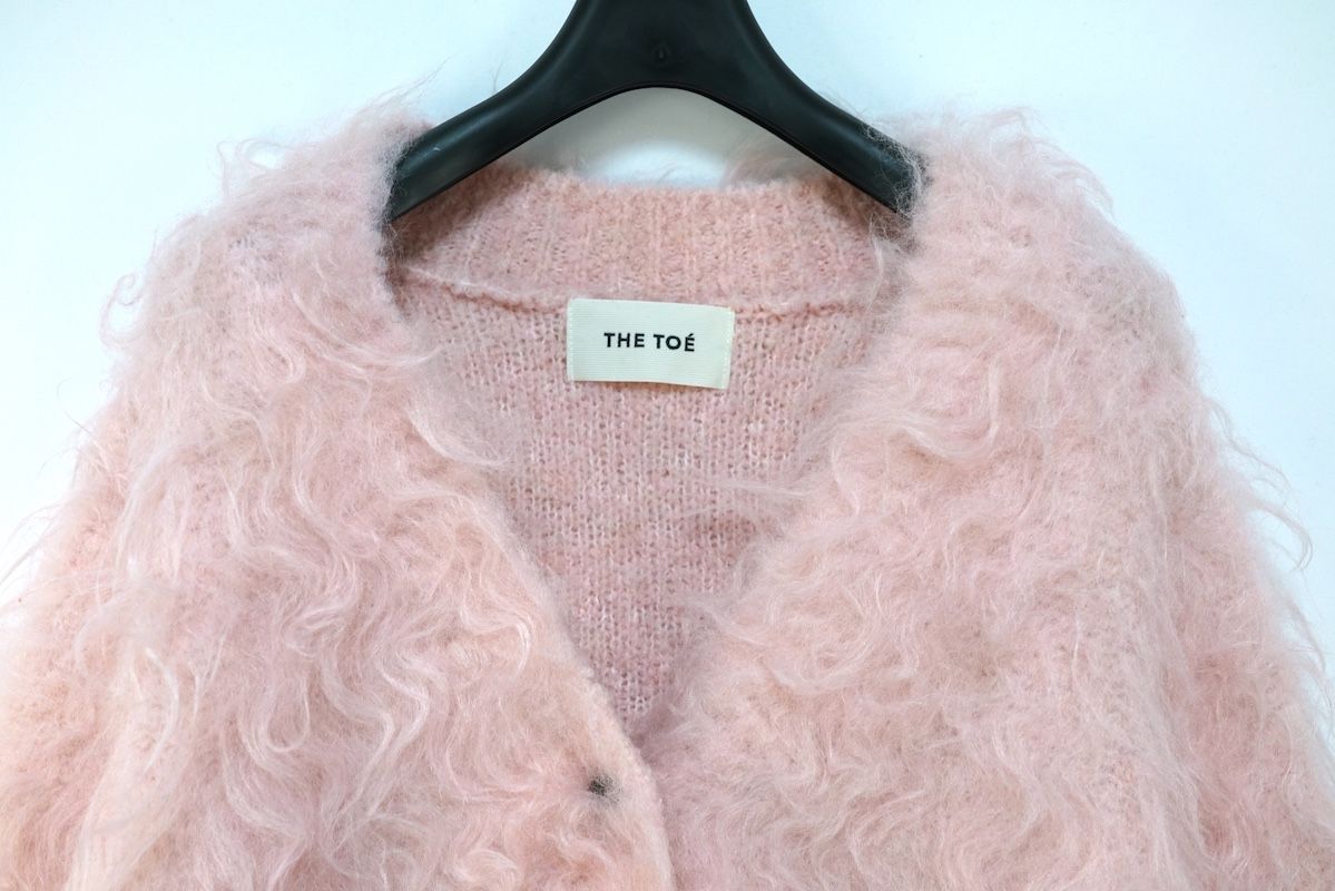 THE TOE ピンク カーディガン THE TOE ザトゥー Westminster Shaggy Cardigan シャギー カーディガン