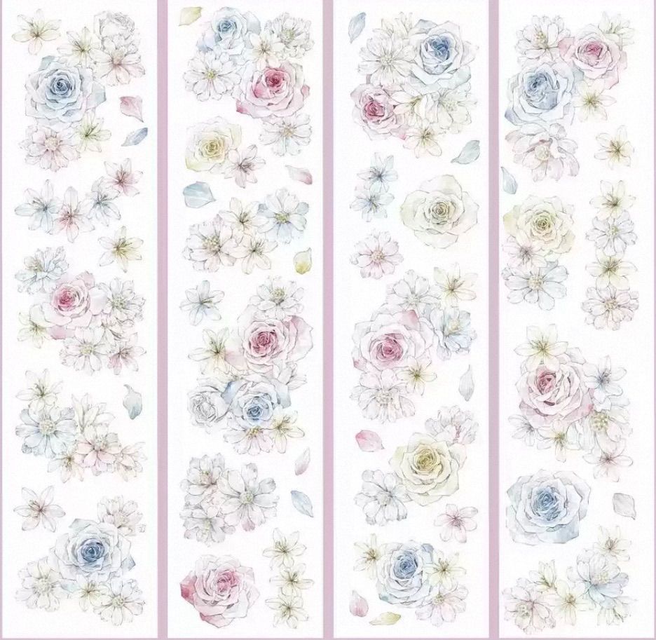 贝壳光 暖叙 ダイカット加工 6cm×5m 100cm/loop 海外マスキングテープ