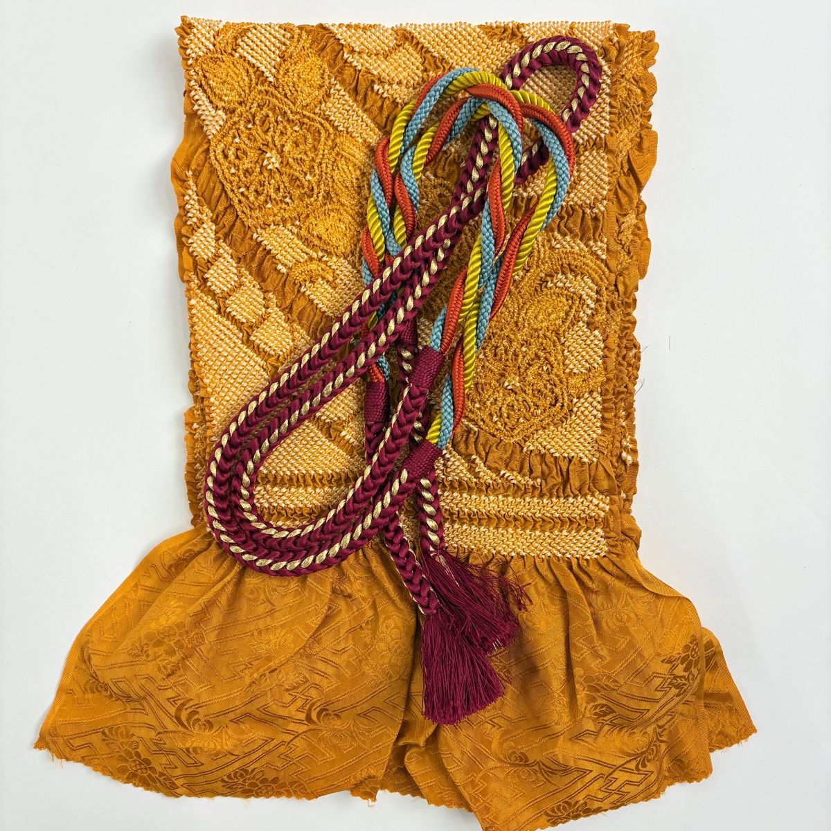 5)着物　袷　振袖　絞り　正絹　身丈170cm 仕付け糸付き 5)着物 袷 振袖 絞り 正絹 身丈170cm 仕付け糸付き