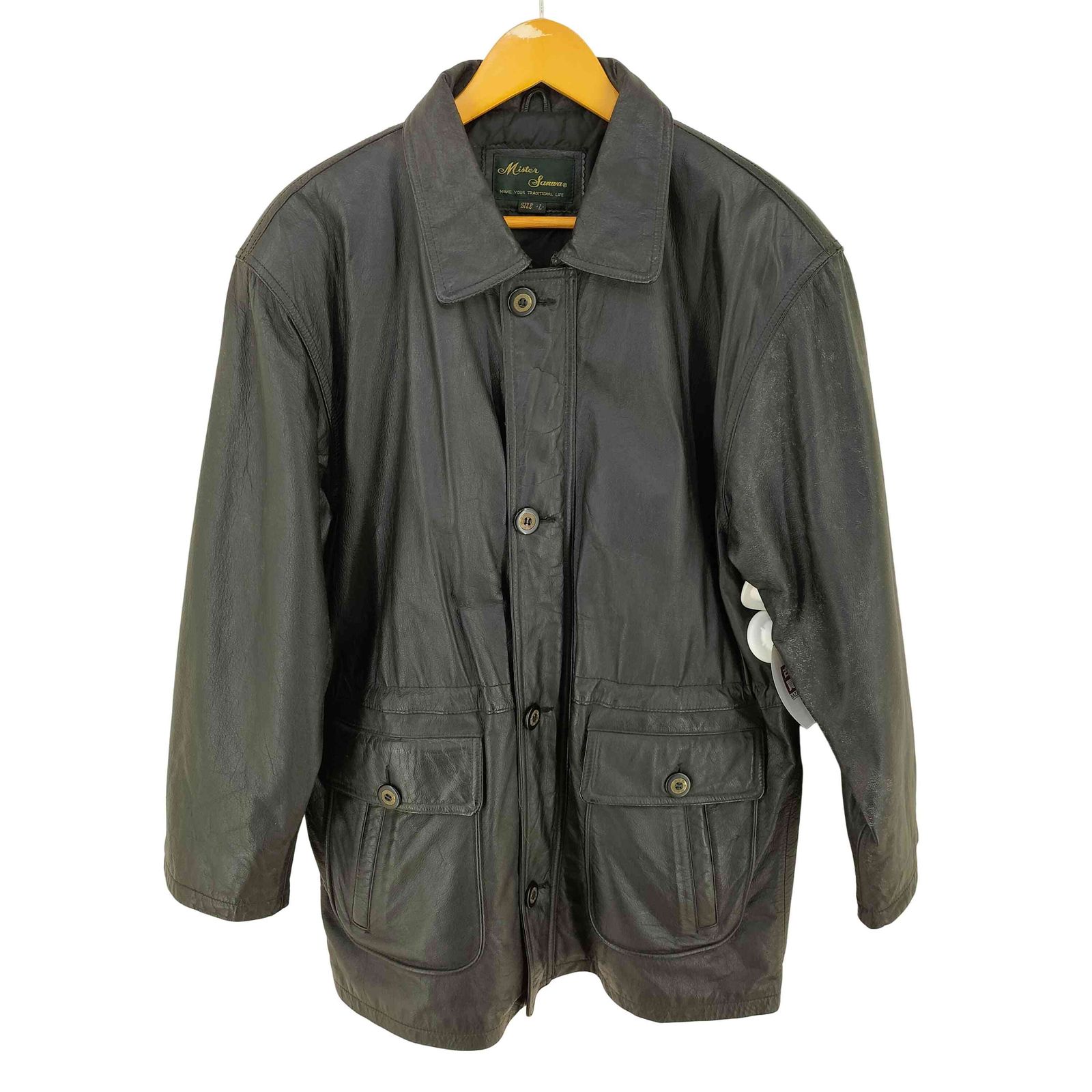 USED古着(ユーズドフルギ) {{MISTER SANWA}} vintage cowhide leather jacket メンズ import：L 【中古】【ブランド古着バズストア】 ユーズドフルギ USED古着 vintage cowhide leather jacket メンズ