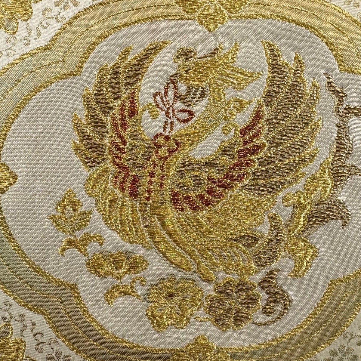 袋帯 秀品 青銅箔 鳳凰 華文 金糸 箔 銀色 六通 正絹 【中古】 - メルカリ